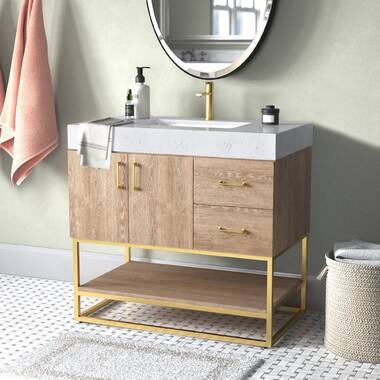 Zipcode Design™ Albers 36'' Single Bathroom Vanity with Resin Top 